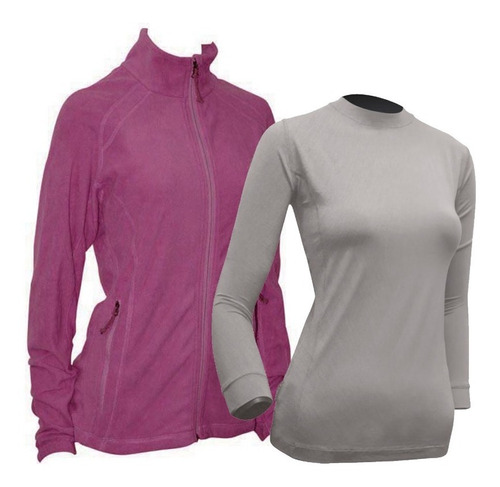 Combo Camiseta Termica + Campera Micropolar  Dama