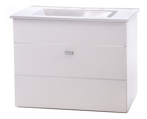 Vanitory Colgante 60 Cm Mueble Baño  Melamina Blanco Mesada