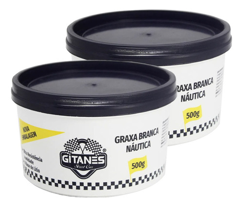 2pcs Graxa Branca Náutica Automotiva Uso Geral 500gr Gitanes