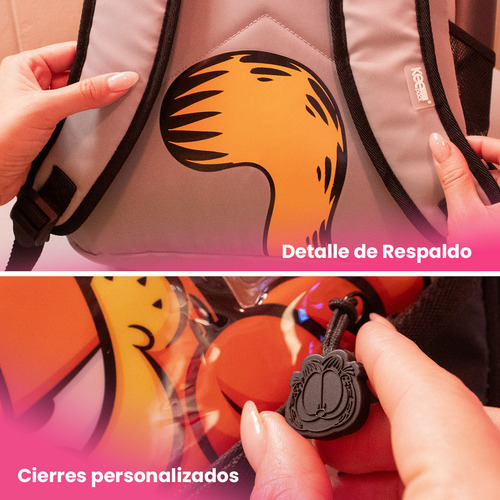 Mochila Garfield Gris Juvenil Casual Gris Edición Limitada