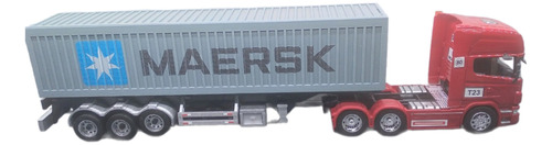 Camión Doble Eje Con Semi Container Maersk Escala 1:32