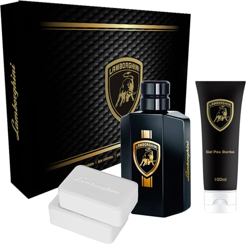 Kit Lamborghini Deo Colônia 100ml + 2 Sabonetes + P Barba  