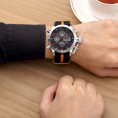 Reloj De Cuarzo Analógico Digital Led Goldenhour