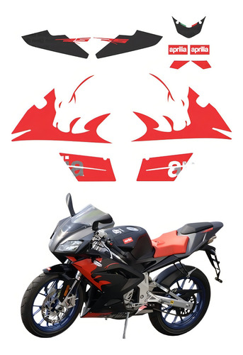 Kit Adesivo Para Aprilia Rs50 14837 Cor Vermelho