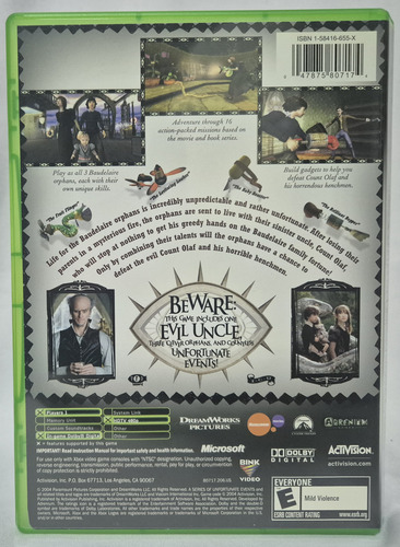 Lemony Snicket A Series Of Unfortunate Events Xbox Clássico (Usado)