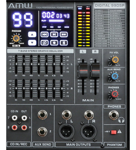 Amw Tank 10 Mesa De Som Amplificada Usb Efx Hi End Canais !