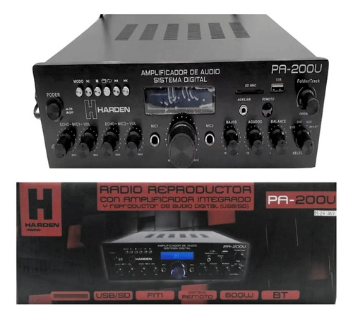 Amplificador De Audio Sistema Digital Harden Pa-200u