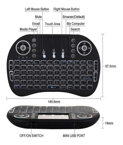 Mini Teclado Inalambrico Con Mouse Touchpad/b285