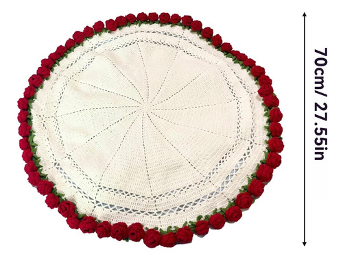 Cj Manta De Rosas Hecha A Mano, Ramo De Crochet