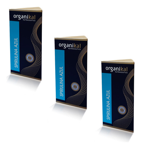 Pack 3 Spirulina Azul Organikal Hgl Reduce Colesterol 30cáp