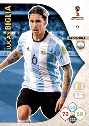 Carta Adrenalyn Xl Mundial Rusia 2018 / Lucas Biglia #9