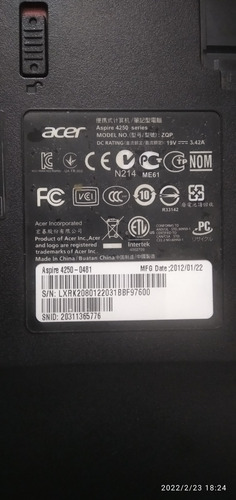 Laptop Acer Aspire 4350-0481 Series (Usado)