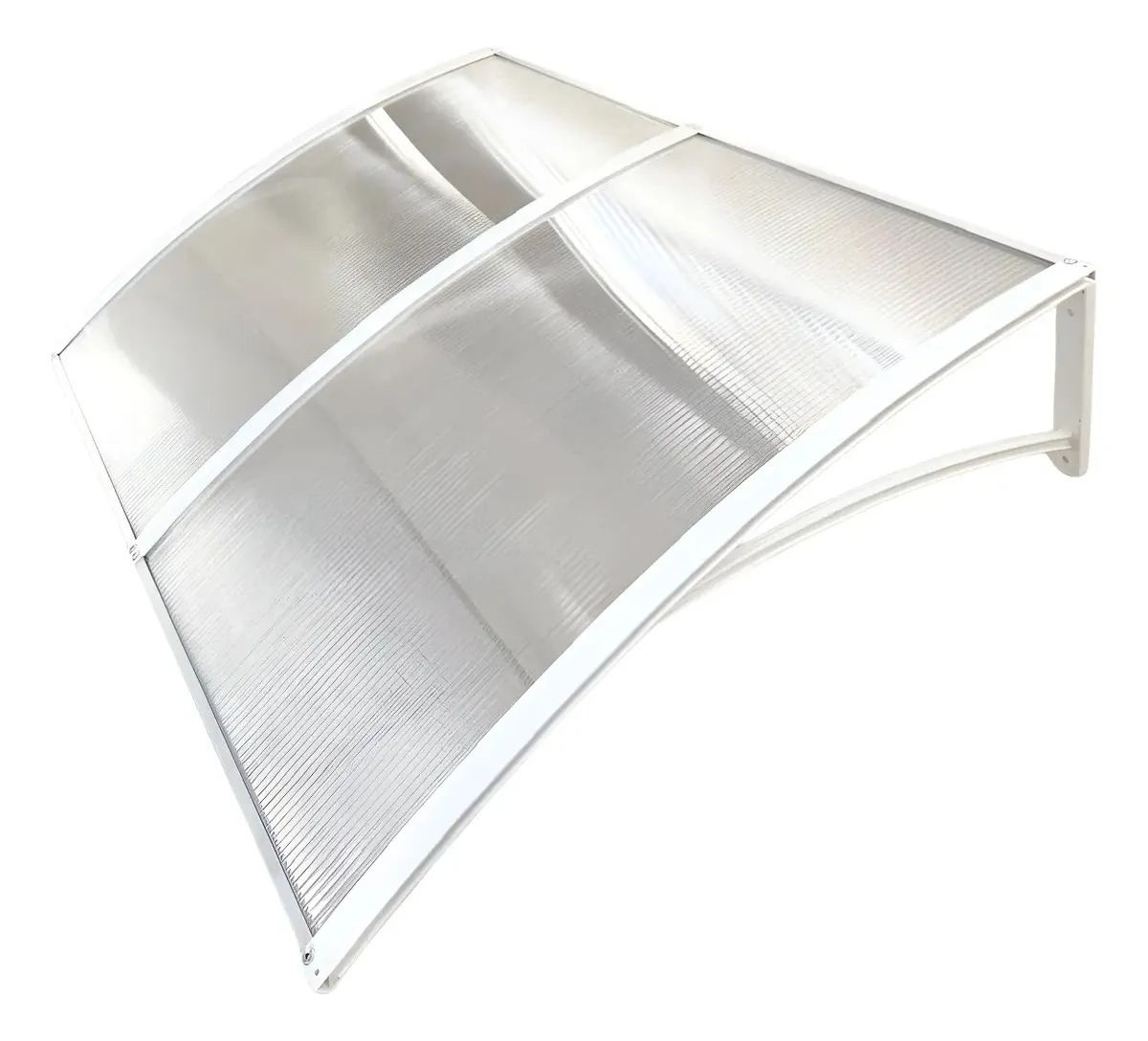 Toldo Policarbonato Modular 150x70 Cm Portas Janelas Cor Toldo Branco c/ translúcido