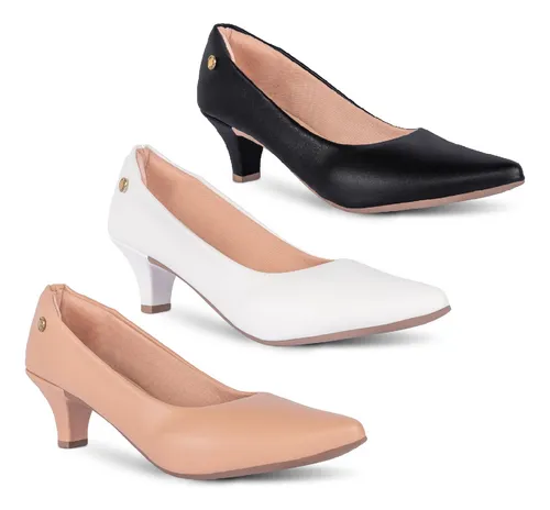 Scarpin salto baixo best sale fino