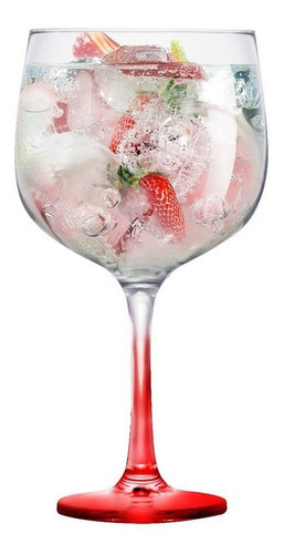 2 Taças Gin De Vidro 650ml Ideal Beefeater Tanqueray Bombay Cor Vermelho