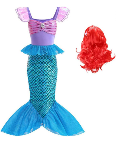 Lgandpg Disfraz De Princesa Sirena Para Niñas Ariel Outfit F