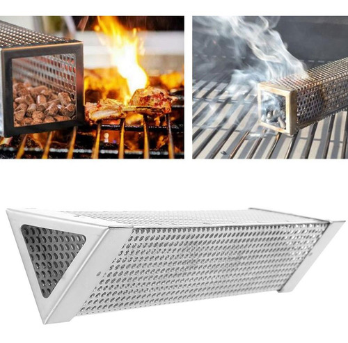12in 304 Aço Inoxidável Churrasco Tubo Fumador Acessório