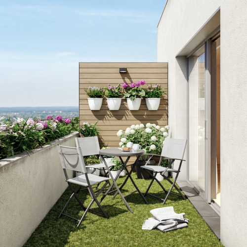 Naterial Set De 2 Sillas Plegables Para Terraza Jardín Color Blanco Emys