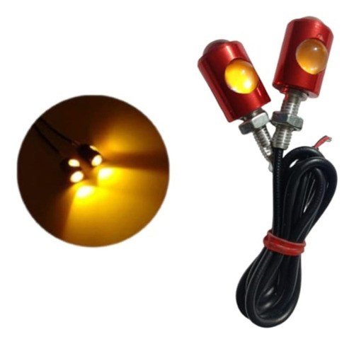 Nueva Direccional Ojo Aguila Led Moto Ext Rojo Luz Amarilla