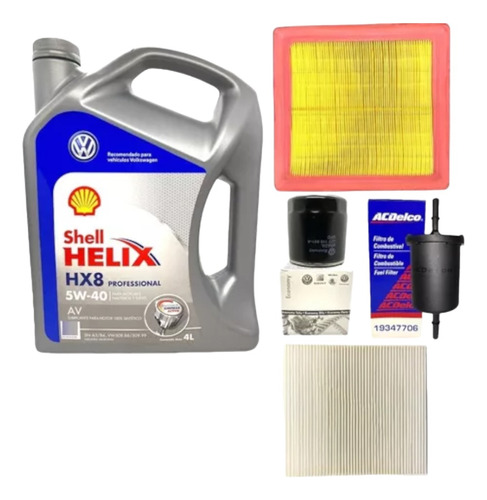 Kit Filtros + Aceite Shell Hx8 Polo Suran Gol Trend Msi 16v