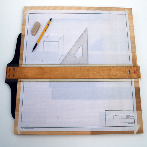 Tablero Dibujo A Regla T Madera Llano Lacado Castillo X