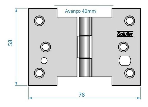 Kit C/82 Dobradiça Palmela 3'' Tipo H Janela Colonial Flo