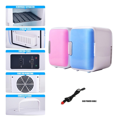 Mini Geladeira 4l 12v Fria/quente Retrô Casa Carro