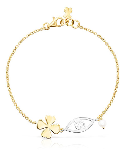 Pulsera Tous Good Vibes De Plata Vermeil, Plata Y Perla