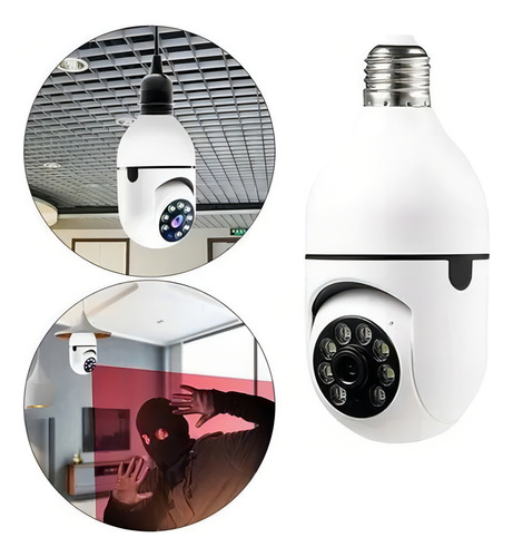 Câmera De Segurança Lampada Wifi Smart Ip Jortan Jt-8177 Cor Branco Branco
