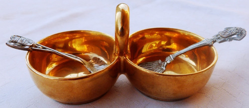 Monijor62-porcelana Condimentos De Mesa Con Sus Cucharitas