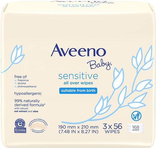 Aveeno Toallitas Sensibles Para Cuerpo De Bebés Con Aloe