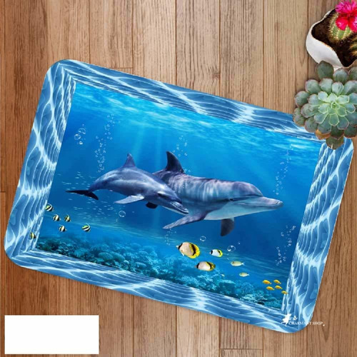 Alfombrilla Antideslizante 3d Diseño Lobo Mar Delfin Para X