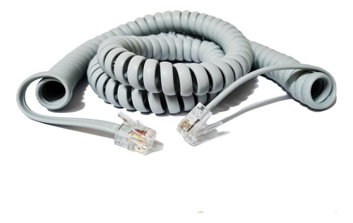 Cable Rulo Espiral Telefono 50cm A 4m Retractil Gris