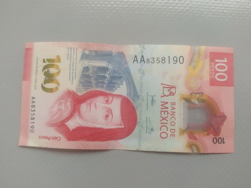Billete De 100 Pesos Serie Aa Sor Juana Inés De La Cruz