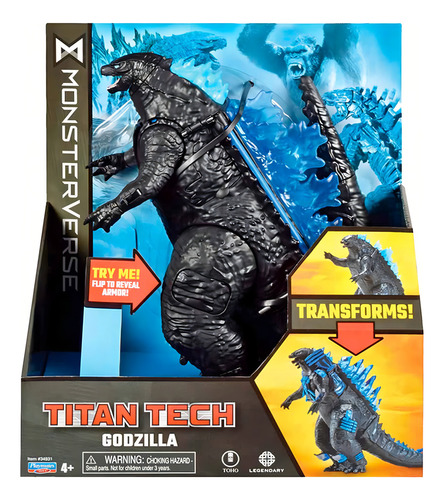 Boneco Titã Tech Godzilla Monsterverse 20cm - Godzilla