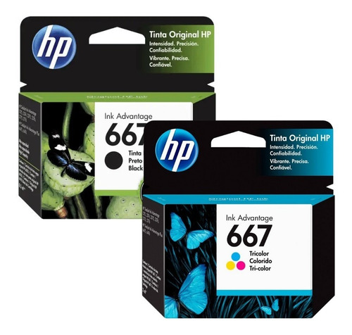 Combo Hp 667 Negro Xl + 667 Color 1275 2775 2778 2326 4175