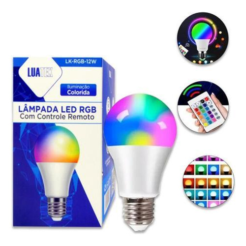 Lâmpada Led Controle Remoto Iluminação Coloridalk-rgb9w 265v