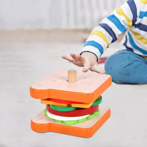 Juguete De Comida Montessori Hamburger Kitchen