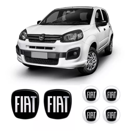 Kit Emblema Fiat Uno Mille Smart Resinado Modelo Original