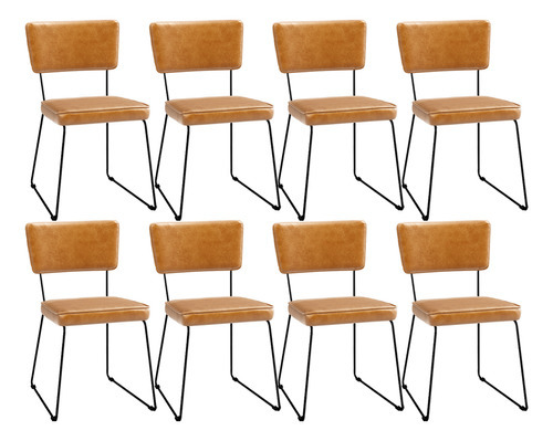 Kit 08 Cadeiras Cozinha Sala Jantar Allana Couríssimo Whisky Cor da estrutura da cadeira Preto Desenho do tecido Liso Quantidade de cadeiras por conjunto 8