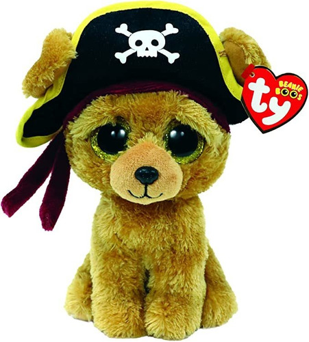 Ty Beanie Boo Rowan - Perro Pirata Marrón - 6 PuLG Adorabl