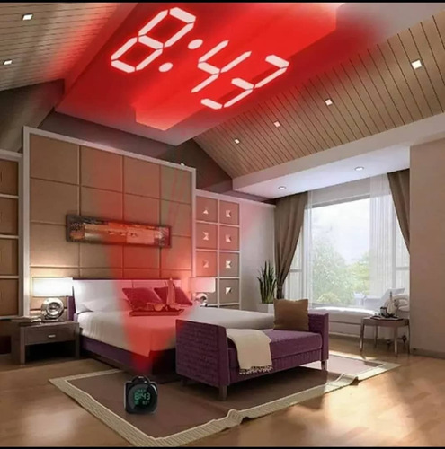 Reloj Despertador Digital Con Projector De Hora En Techo Etc