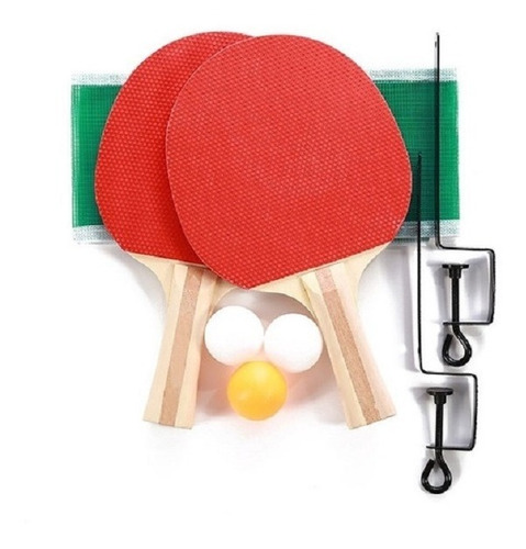 Set Juego Tenis Mesa 2 Paletas + 3 Pelotas + Red Ping Pong