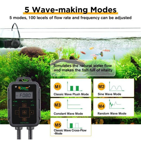 Hygger Generador De Olas Croos Flow 12w Para 75-220 Lt