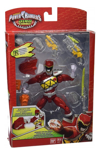 Power Ranger Dino Charge Vermelho C/ Armadura De Luxo Bandai