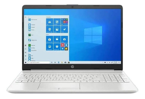 Imagen 1 de 6 de Laptop HP 15-dw1051la plateada natural 15.6", Intel Core i5 10210U  8GB de RAM 256GB SSD, NVIDIA GeForce MX130 1366x768px Windows 10 Home