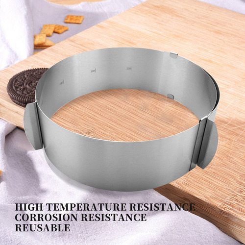 Anillo Para Tarta De Acero Inoxidable Redondo Ajustable De 6