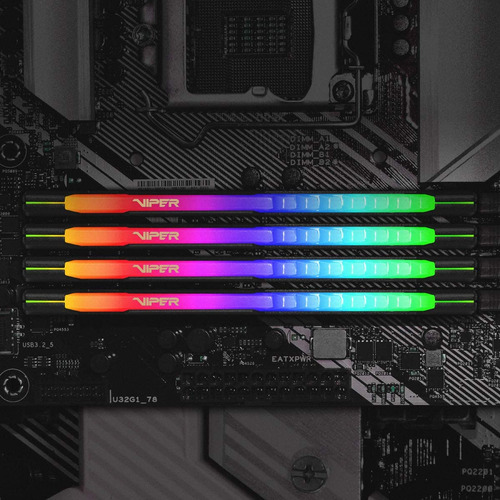 Memoria RAM Viper Steel RGB gamer color negro 8GB 1 Patriot PVSR48G320C8
