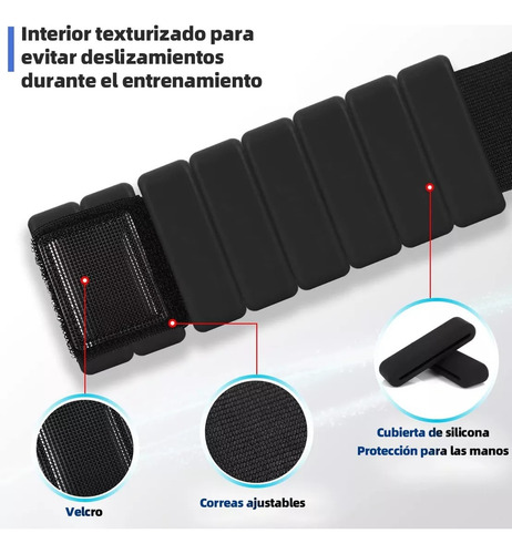 1kg Par Tobilleras Y Muñequeras De Peso Silicona Ajustables