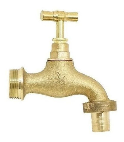 Imagen 1 de 10 de Canilla Para Manguera Y Riego Bronce 3/4 Pulgada